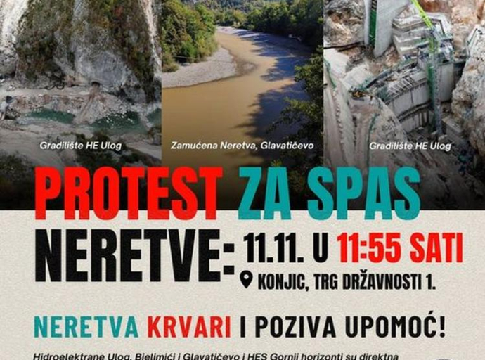 Protestni skup za odbranu rijeke Neretve