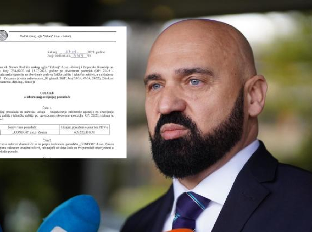 Ugovor za posao fizičke i tehničke zaštite RMU "Kakanj“: Porodičnoj firmi Isaka 610.000 KM