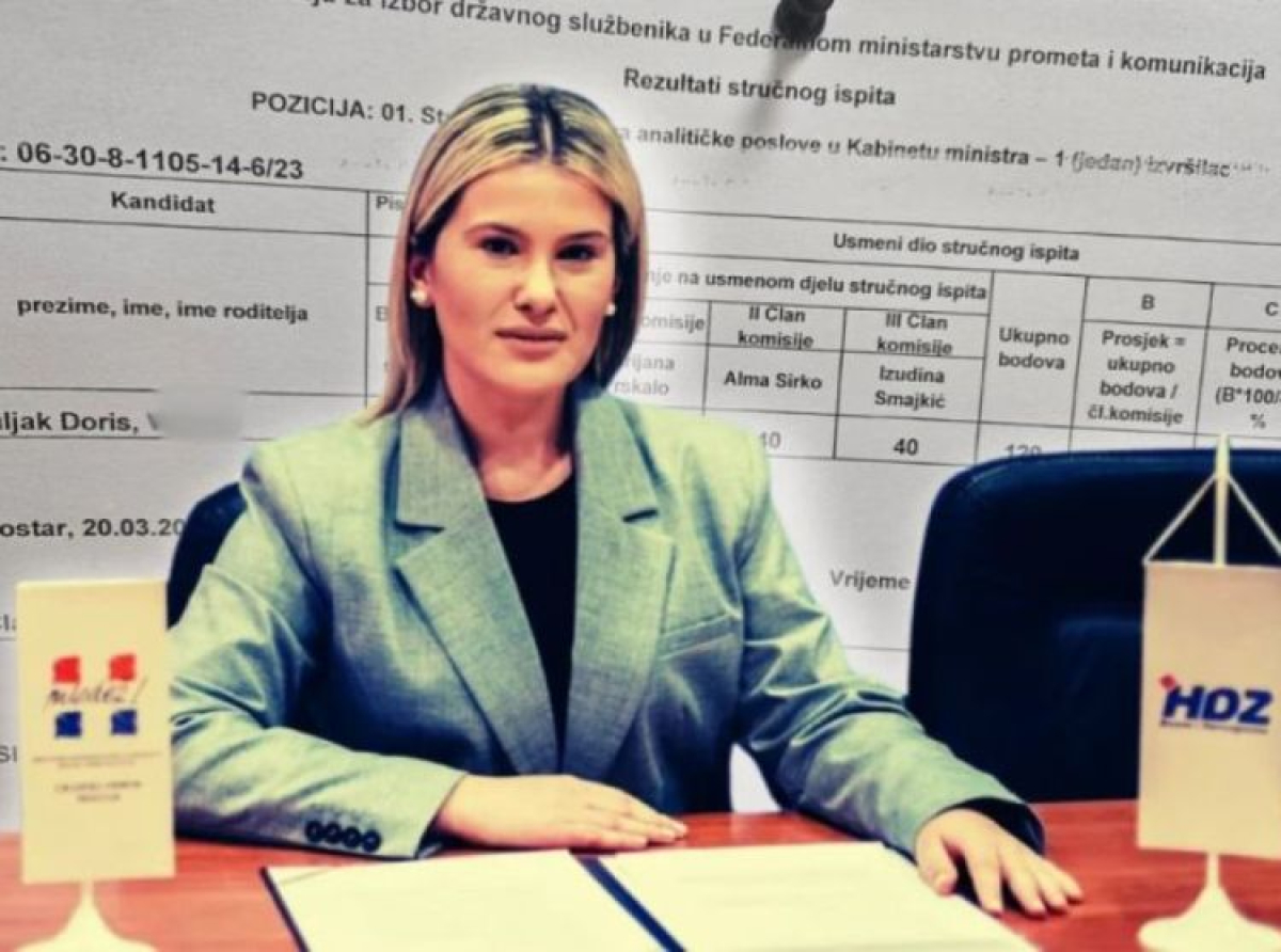 GOT A DEGREE IN TOURISM TO WORK IN TRANSPORT Andrijana Katić hired the president of a HDZ BiH City Board Mostar