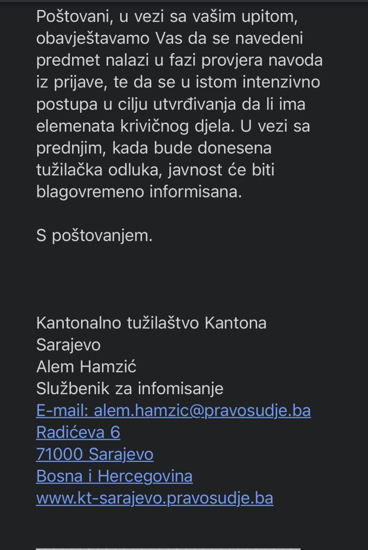 ODGOVOR TUŽILŠTVA
