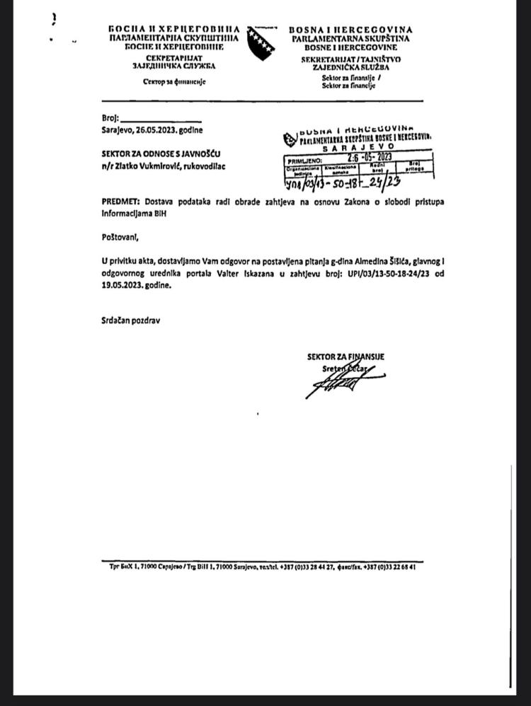 Odgovor Sekretrijata 1