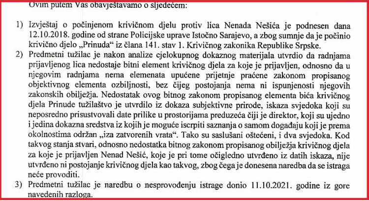 Odgovor OJT Istocno Sarajevo
