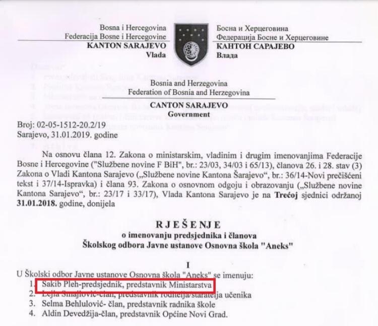 Pleh predsjednik Odbora OS Aneks
