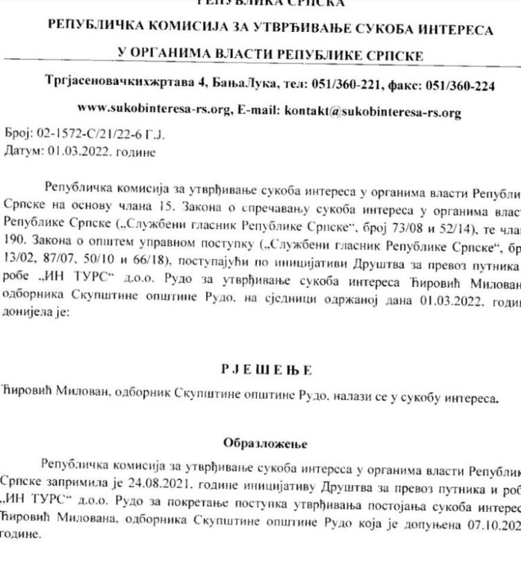 Rjesenje o sukobu interesa 768x839