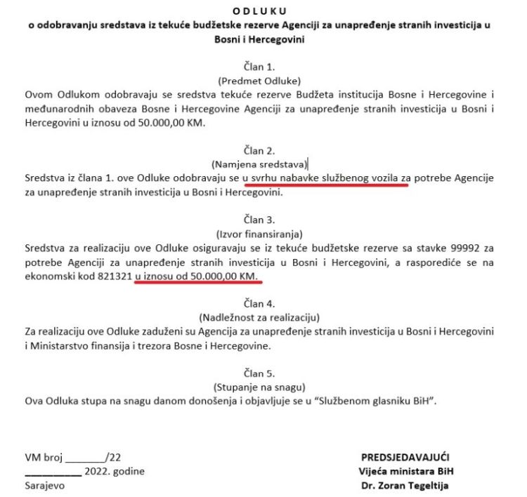 hitna odluka limuzina FIPA