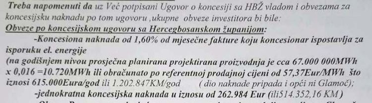 koncesiona naknada za Vjetroelektrane