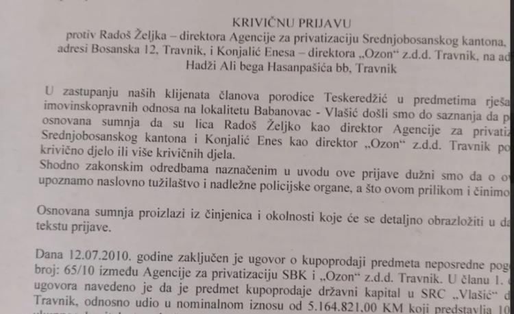 krivicna prijava travnik 