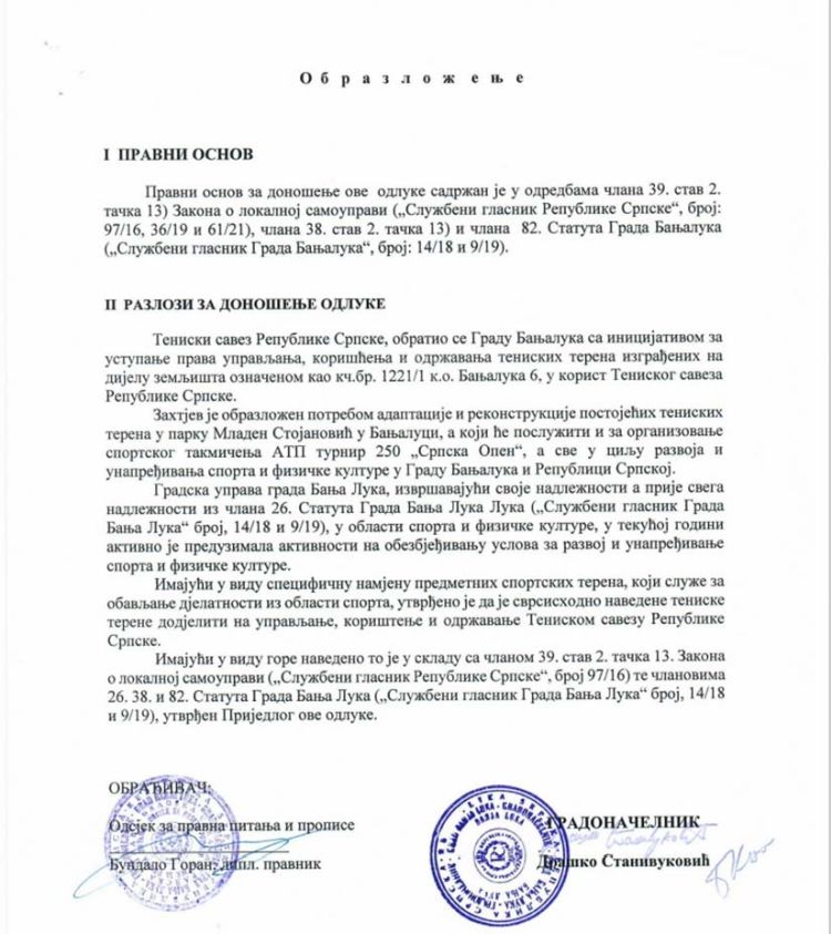 obrazlozenje odluke