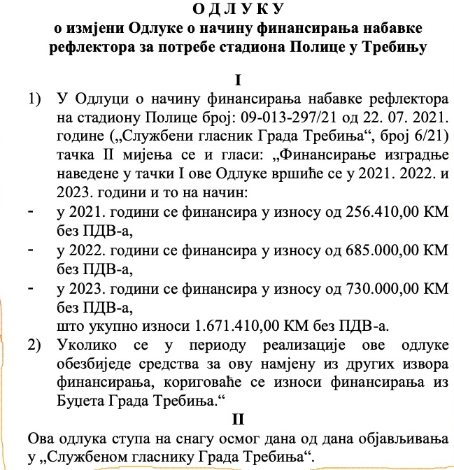 odluka finansiranje
