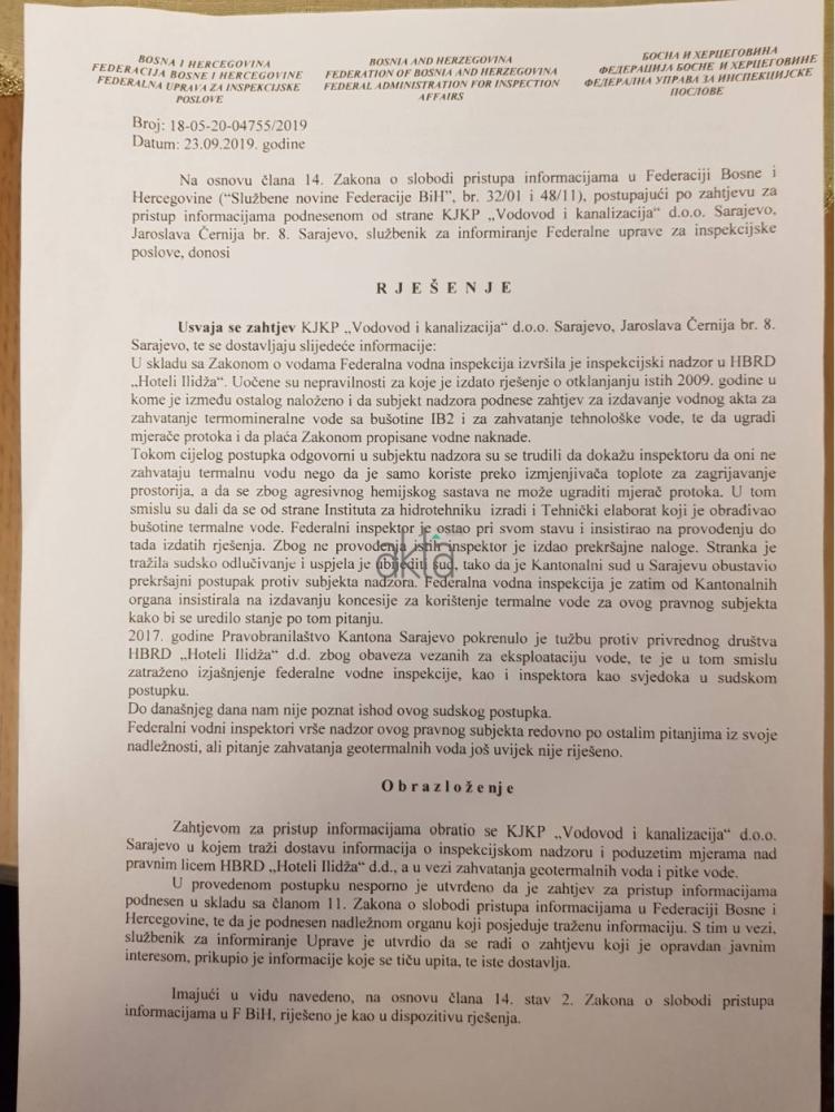 rjesenje inspekcija i