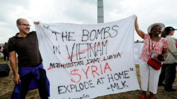 Syria protest at Obama speech